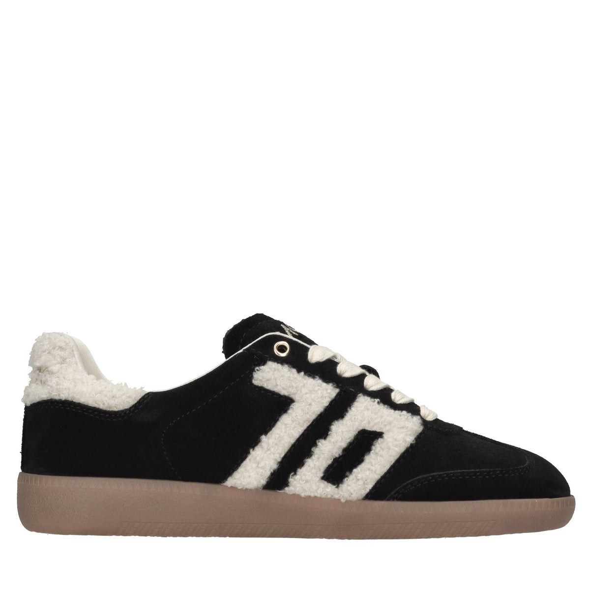 Sneakers in camoscio ed ecopelliccia 