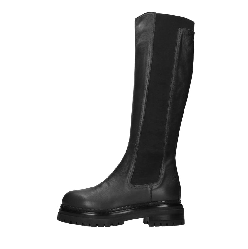 Stivali beatles in pelle e tessuto elasticizzato 