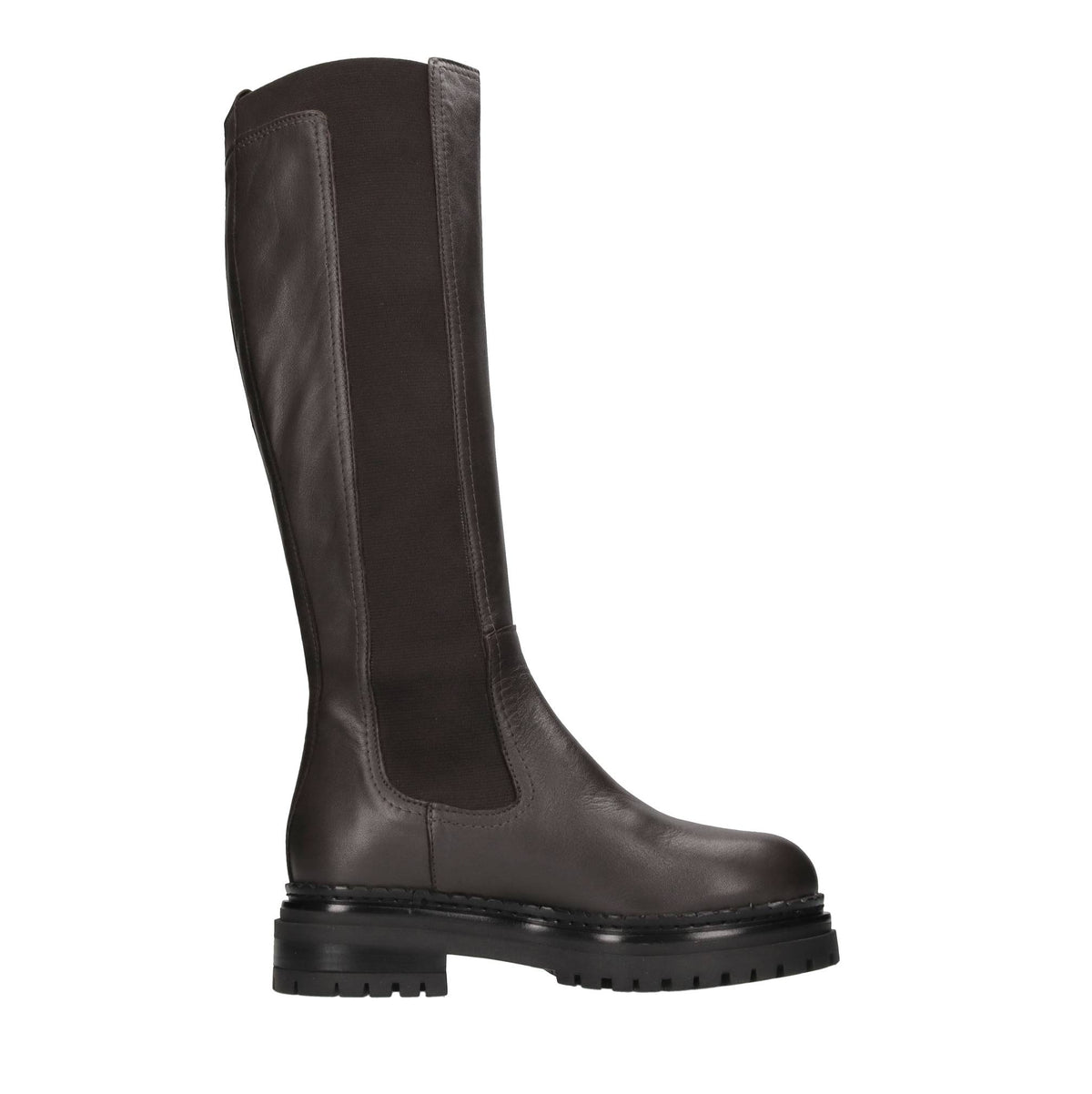 Stivali beatles in pelle e tessuto elasticizzato 