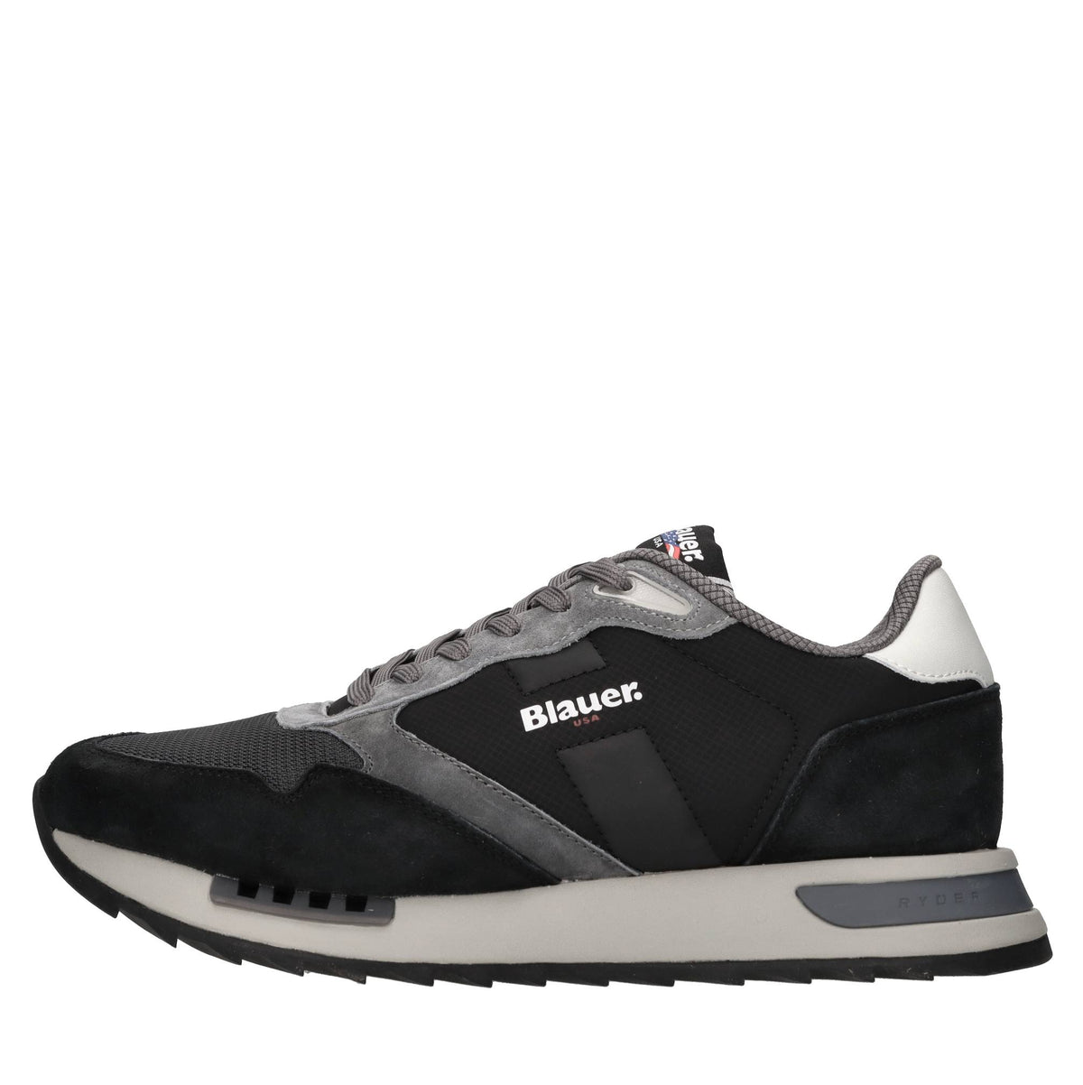 Sneakers in camoscio e tessuto 