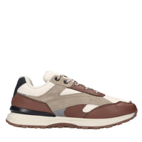 Sneakers in pelle e tessuto 