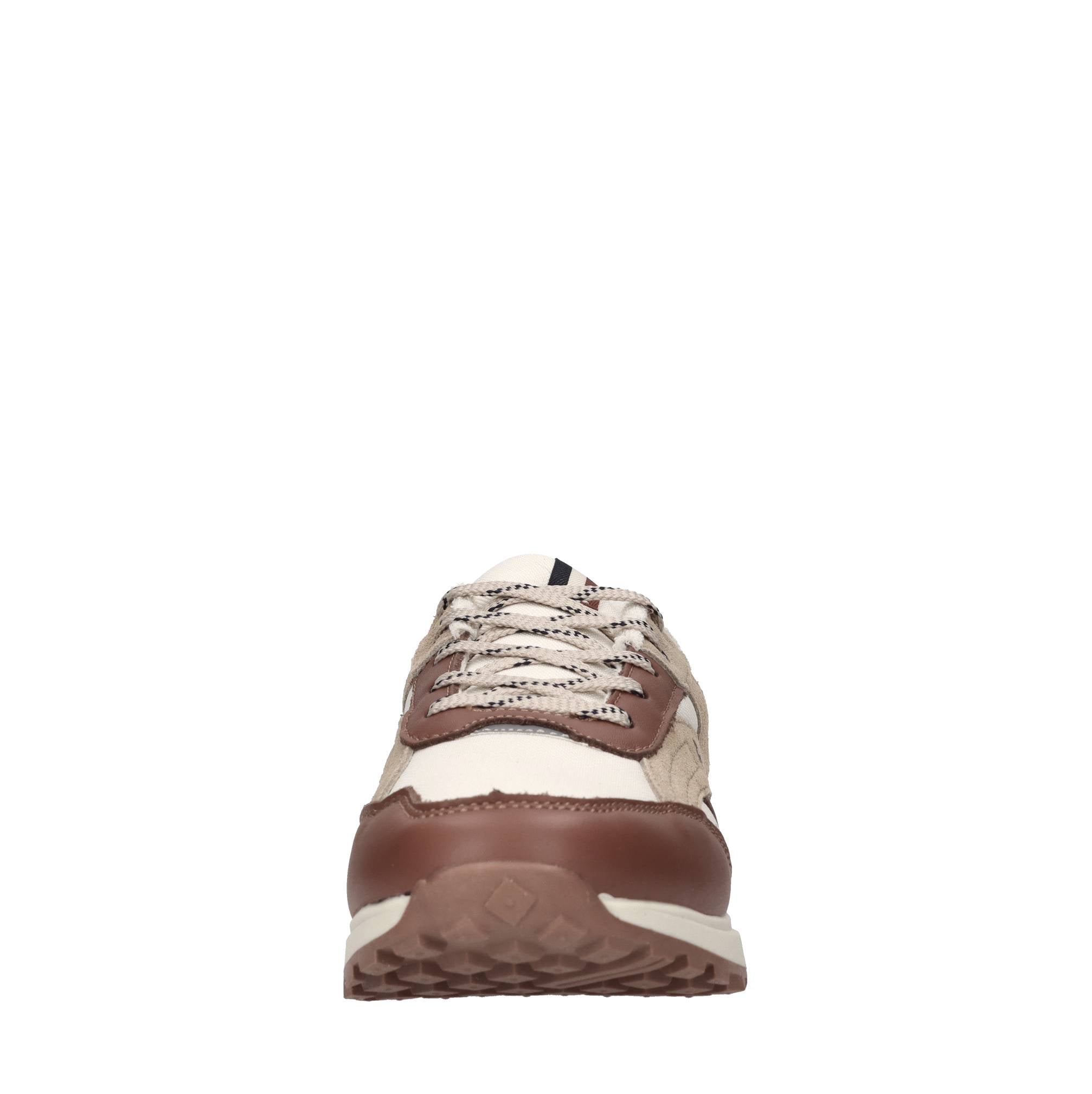 Sneakers in pelle e tessuto 