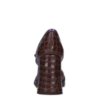 Décolleté in pelle stampa cocco 