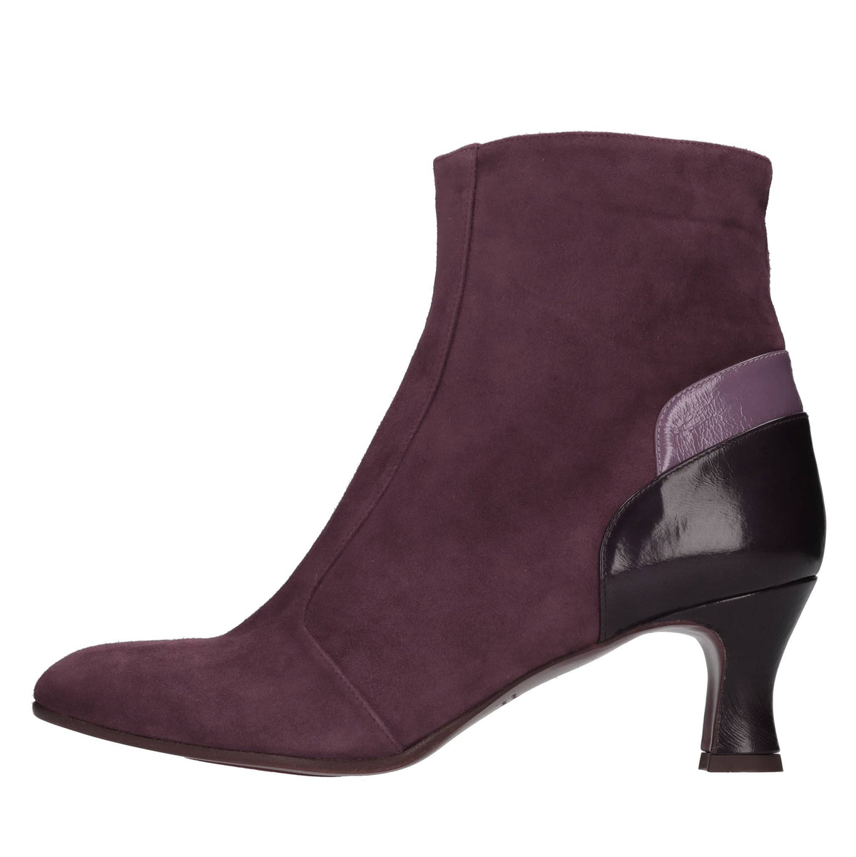 Tronchetti in camoscio e pelle 