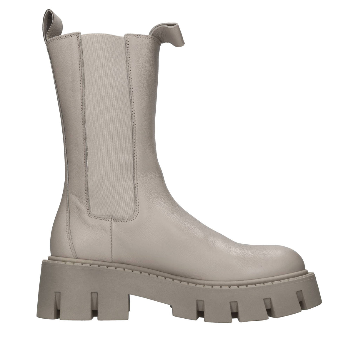 Stivaletti beatles in pelle e tessuto elasticizzato 
