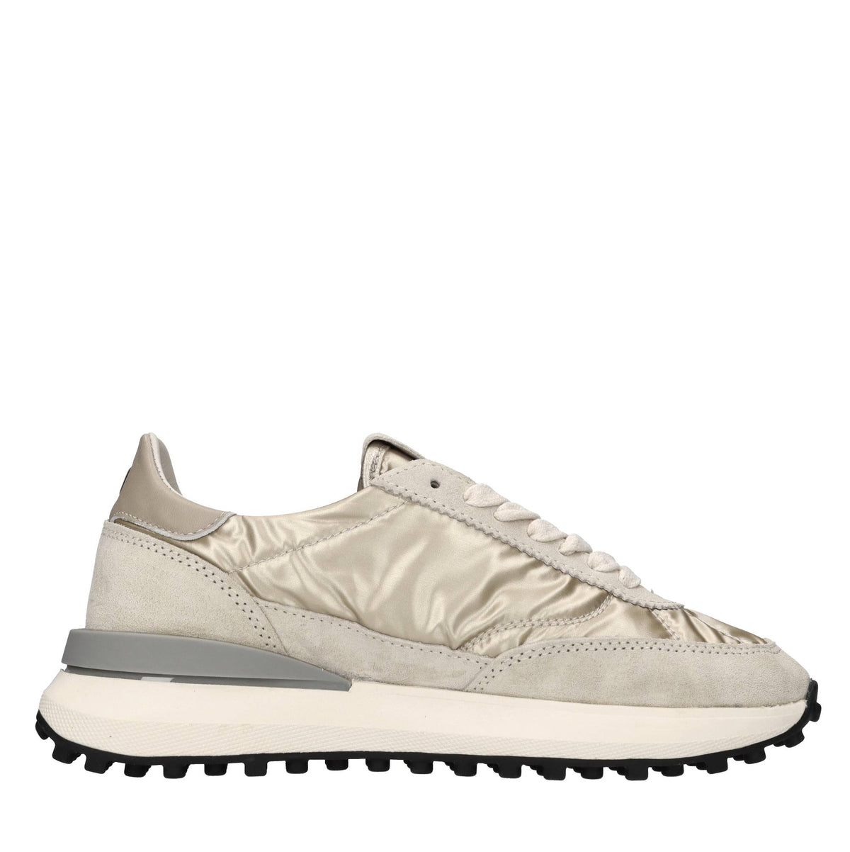 Sneakers in camoscio e tessuto tecnico 