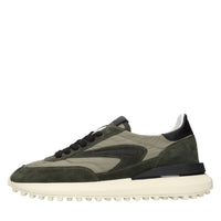 Sneakers in camoscio e tessuto 