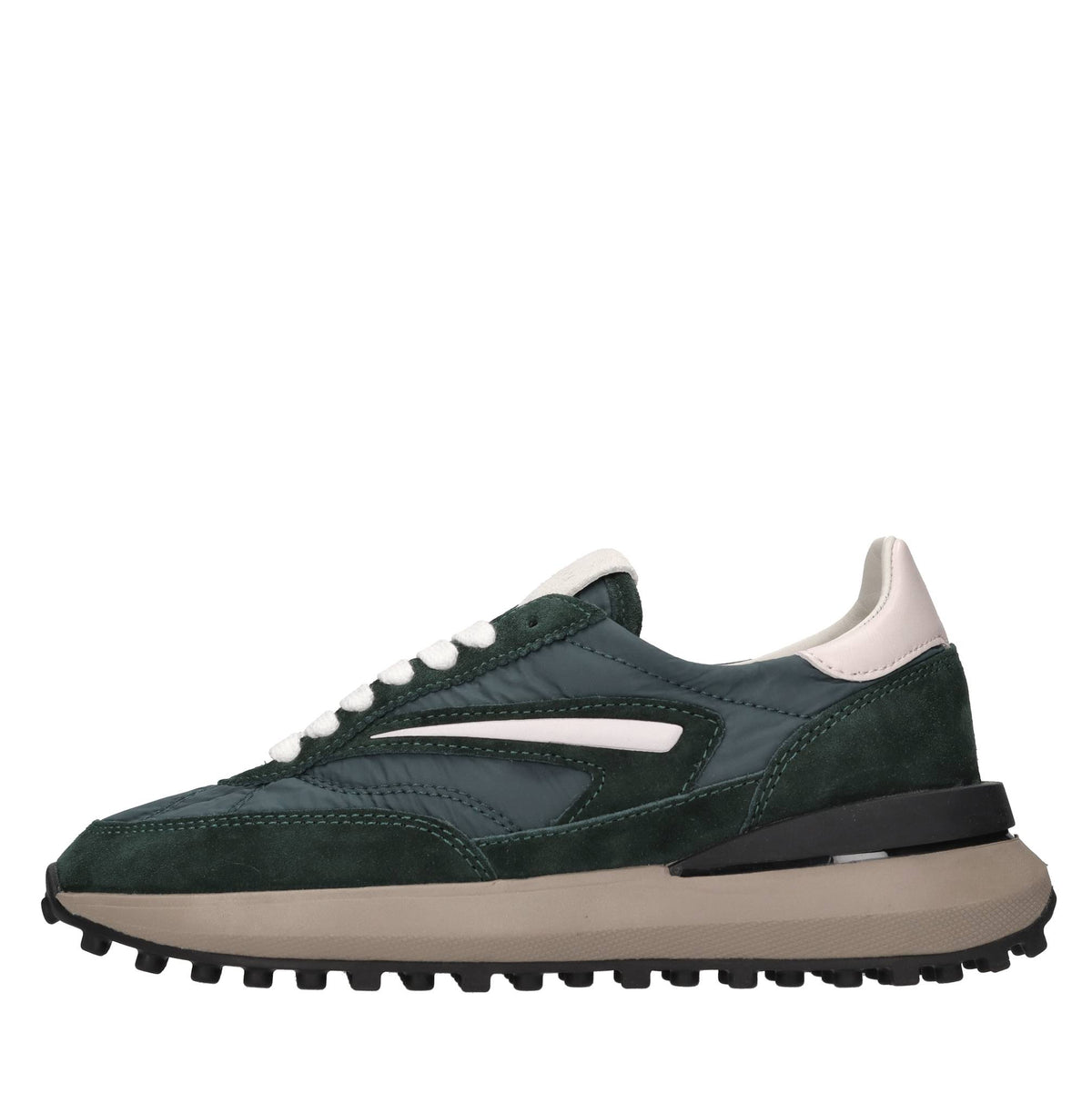 Sneakers in camoscio e tessuto tecnico 