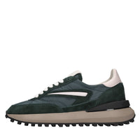 Sneakers in camoscio e tessuto tecnico 
