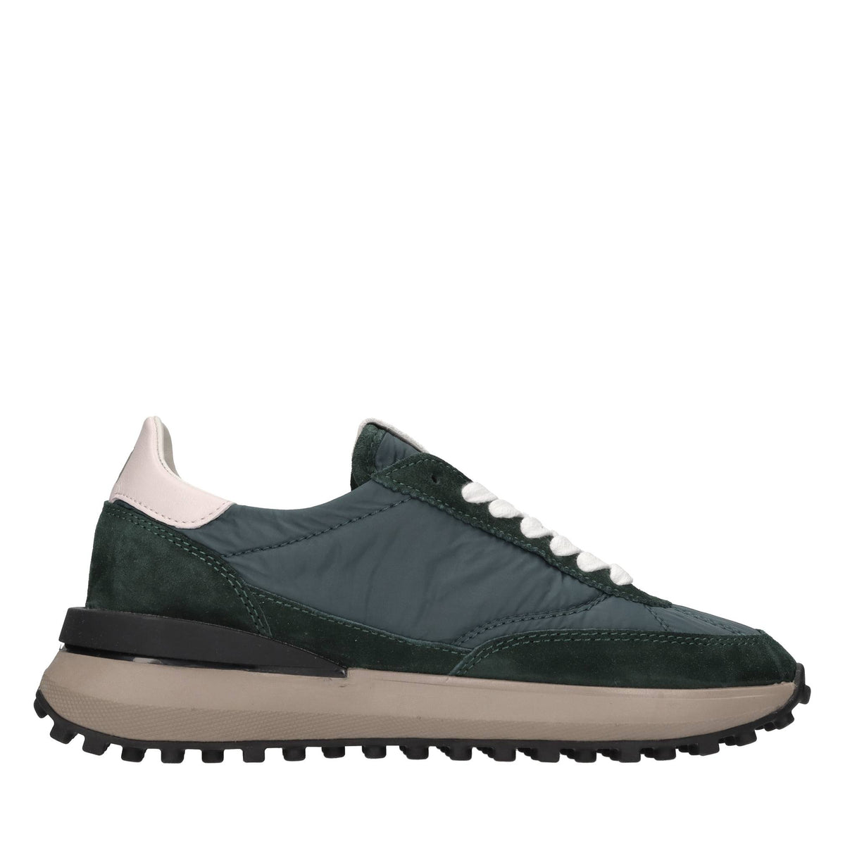 Sneakers in camoscio e tessuto tecnico 