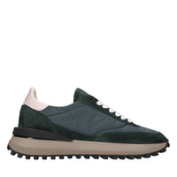 Sneakers in camoscio e tessuto tecnico 