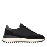 Sneakers in camoscio e tessuto 