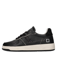 Sneakers in pelle e tessuto con glitter 
