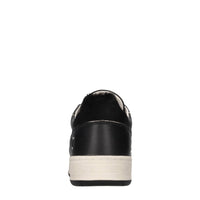 Sneakers in pelle e tessuto con glitter 