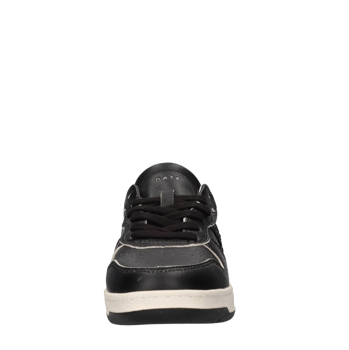 Sneakers in pelle e tessuto con glitter 