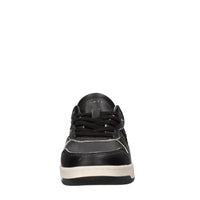 Sneakers in pelle e tessuto con glitter 