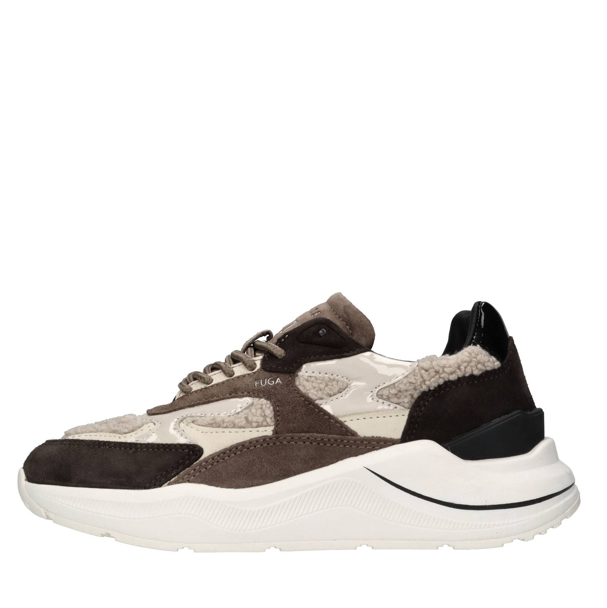 Sneakers in camoscio,pelle ed ecopelliccia 