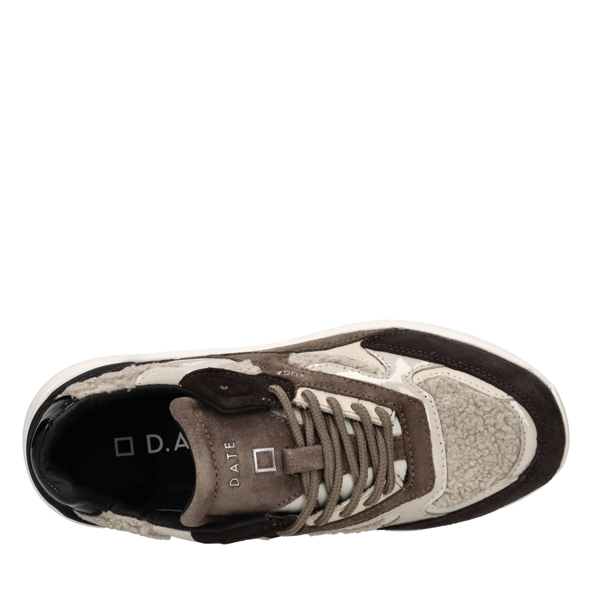 Sneakers in camoscio,pelle ed ecopelliccia 