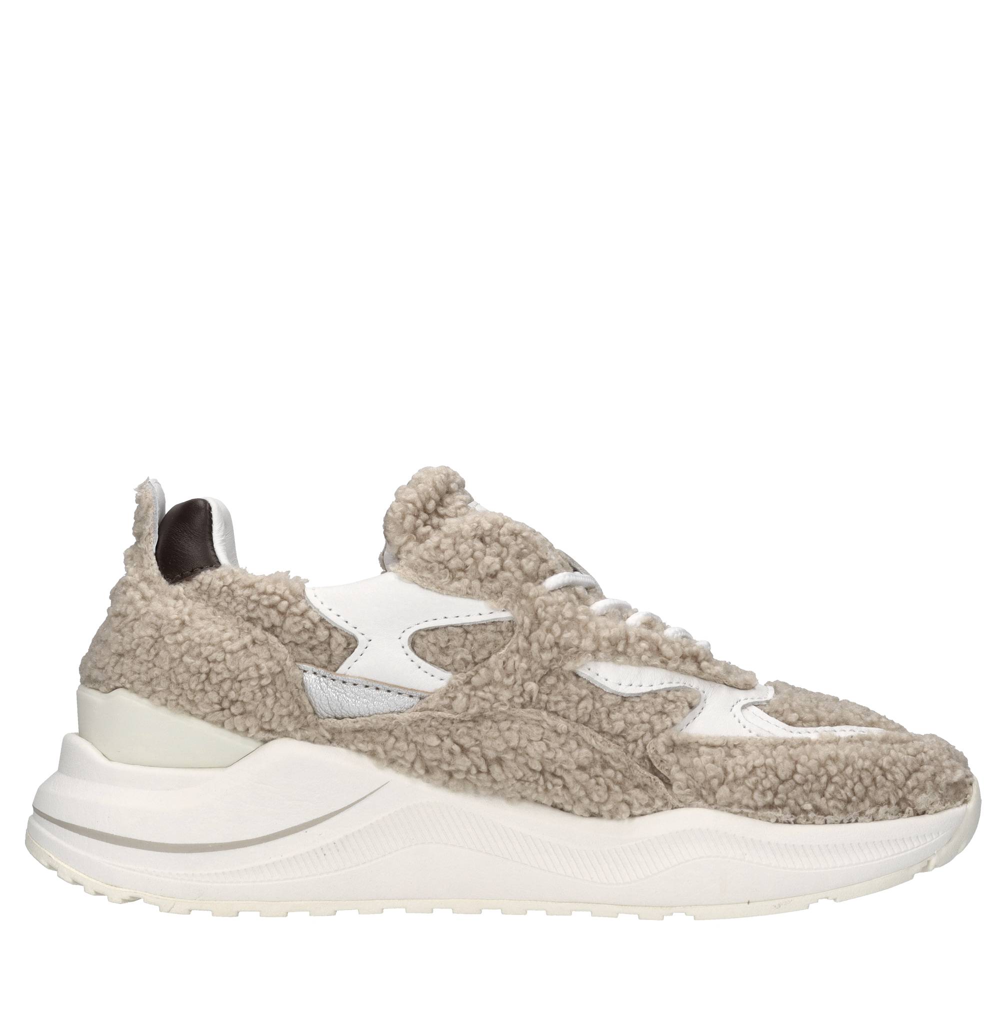 Sneakers in pelle ed ecopelliccia 
