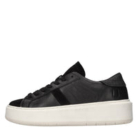 Sneakers in pelle, camoscio e tessuto con glitter 