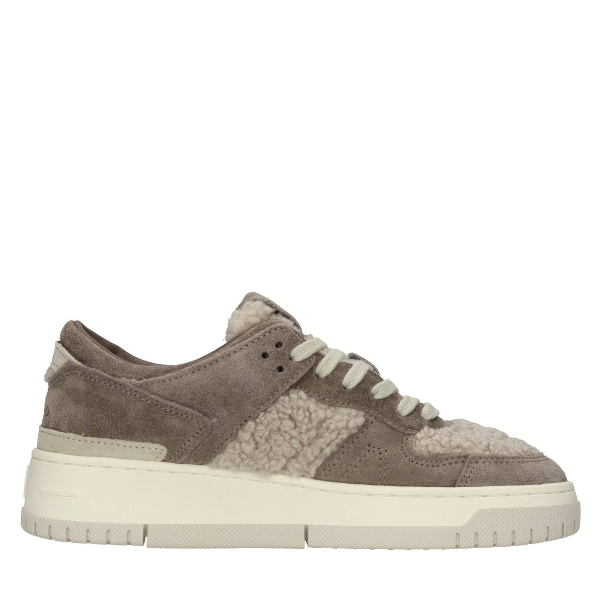 Sneakers in camoscio ed ecopelliccia 
