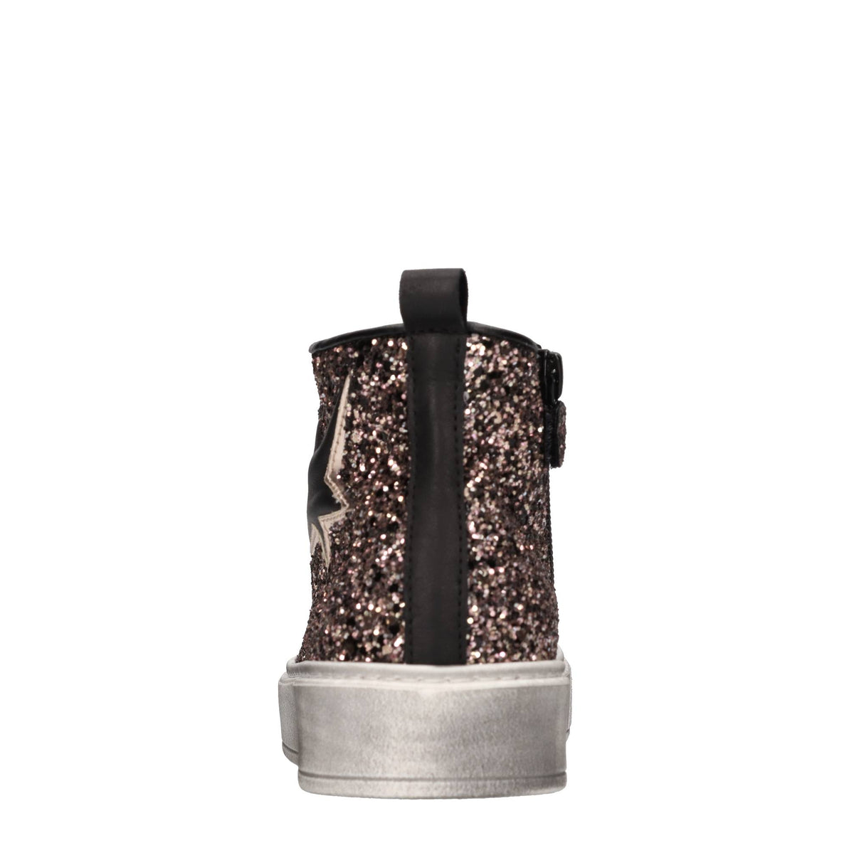 Sneakers in pelle e glitter 