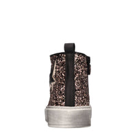 Sneakers in pelle e glitter 