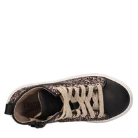 Sneakers in pelle e glitter 