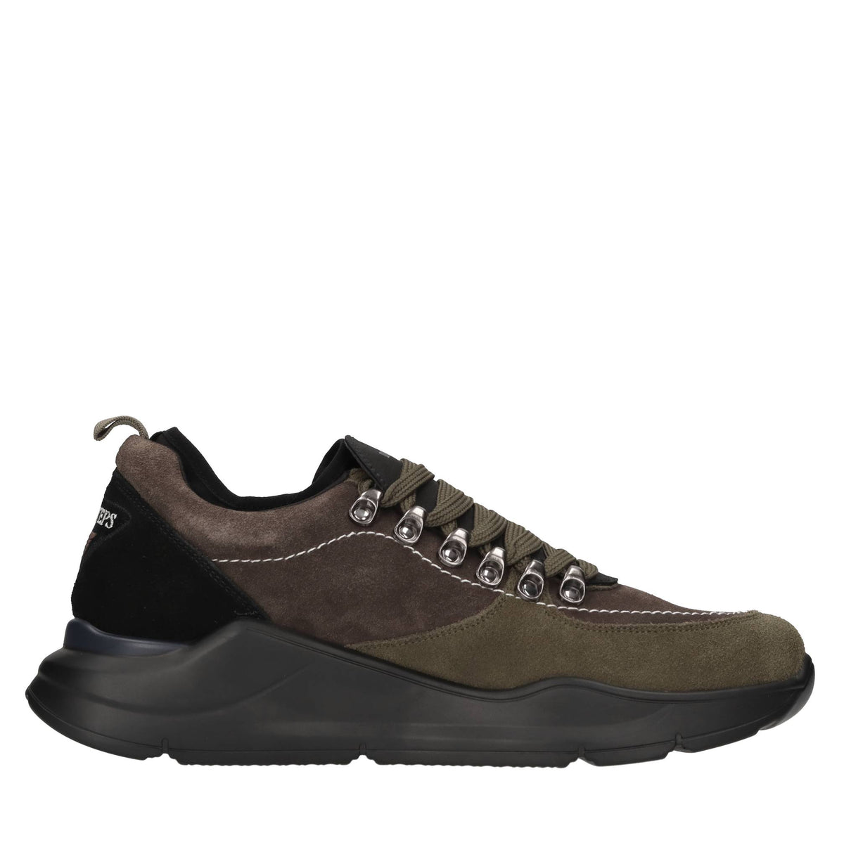 Sneakers slip-on in camoscio e tessuto 