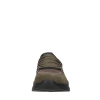 Sneakers slip-on in camoscio e tessuto 