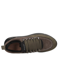 Sneakers slip-on in camoscio e tessuto 