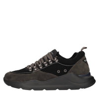 Sneakers slip-on in camoscio e tessuto 