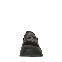 Sneakers slip-on in camoscio e tessuto 