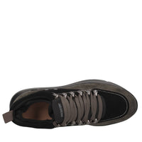 Sneakers slip-on in camoscio e tessuto 
