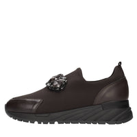 Slip-on in pelle e tessuto tecnico 