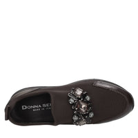 Slip-on in pelle e tessuto tecnico 
