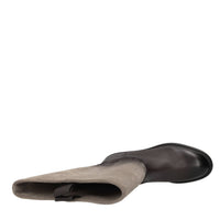 Stivali in camoscio e pelle 