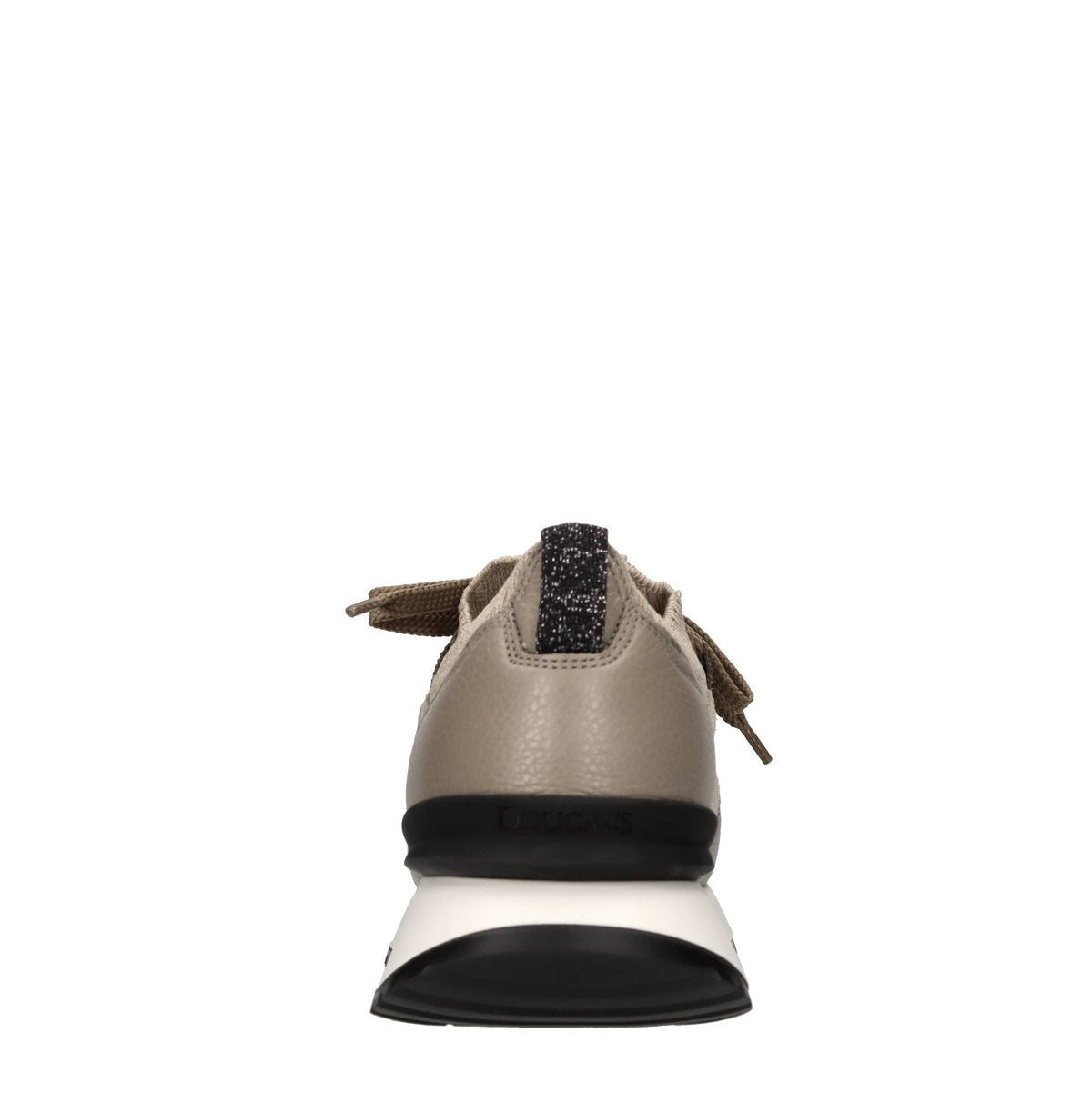 Sneakers in pelle e tessuto con strass 