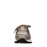 Sneakers in pelle e tessuto con strass 