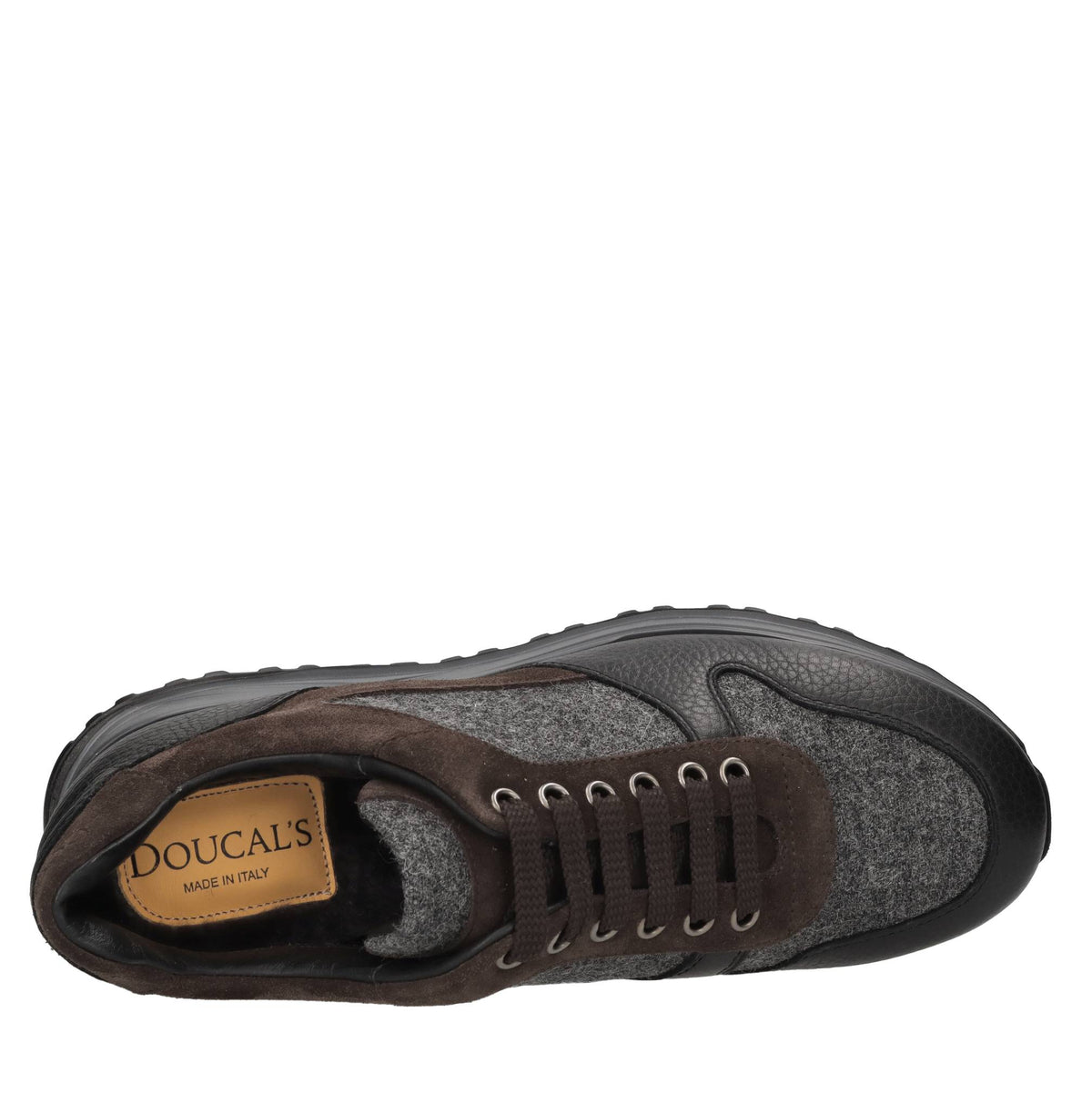 Sneakers in pelle, camoscio e tessuto 
