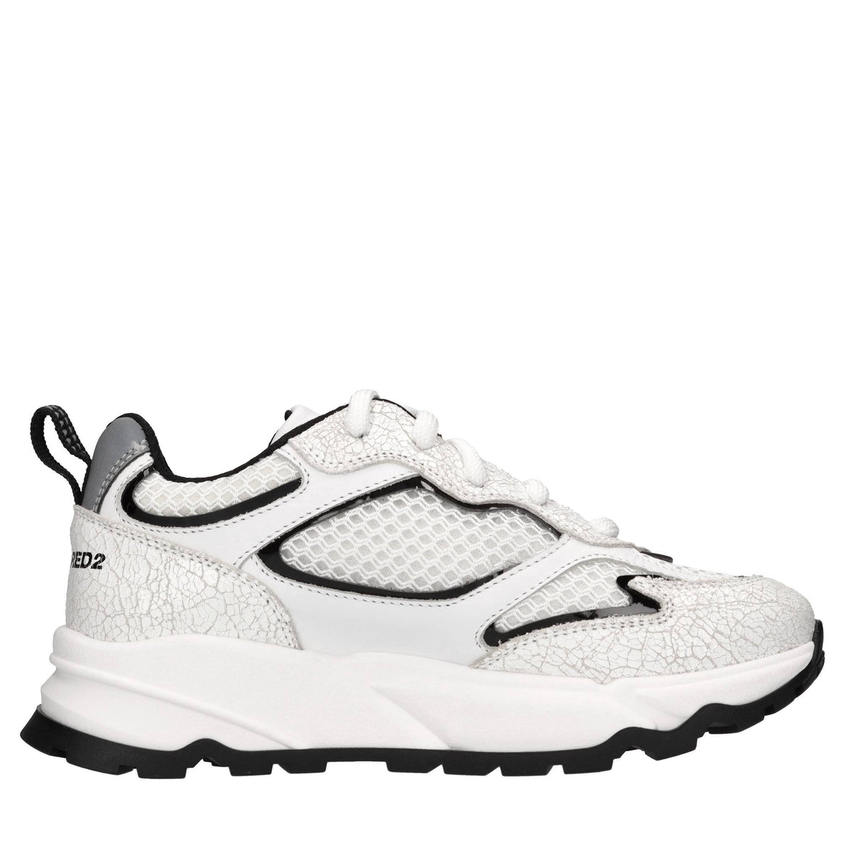 Sneakers in pelle e tessuto 
