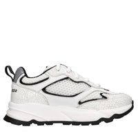 Sneakers in pelle e tessuto 