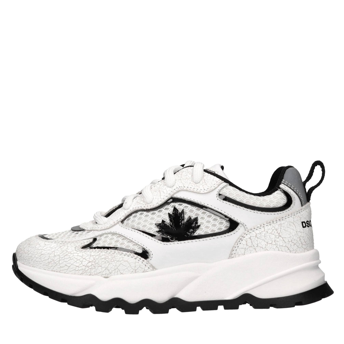 Sneakers in pelle e tessuto 