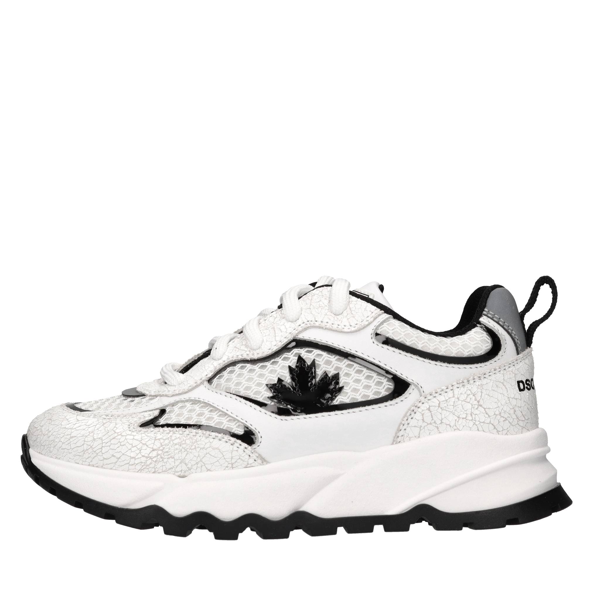 Sneakers in pelle e tessuto 