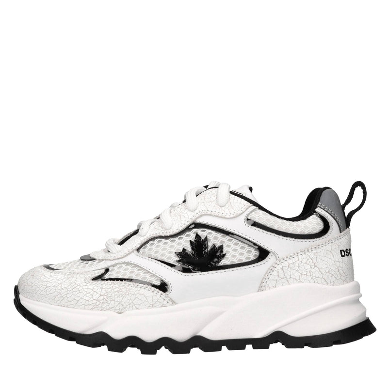 Sneakers in pelle e tessuto 
