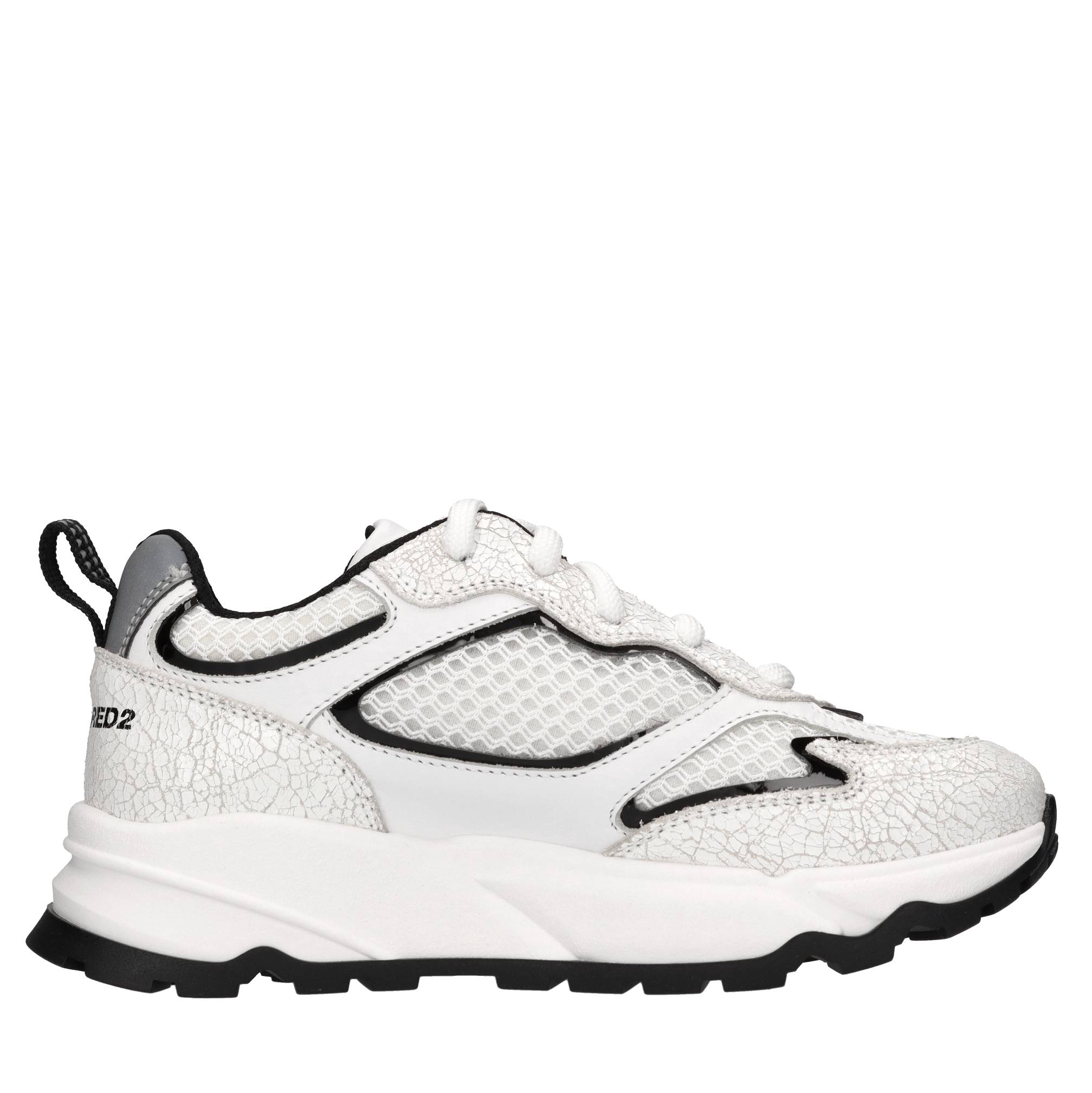 Sneakers in pelle e tessuto 