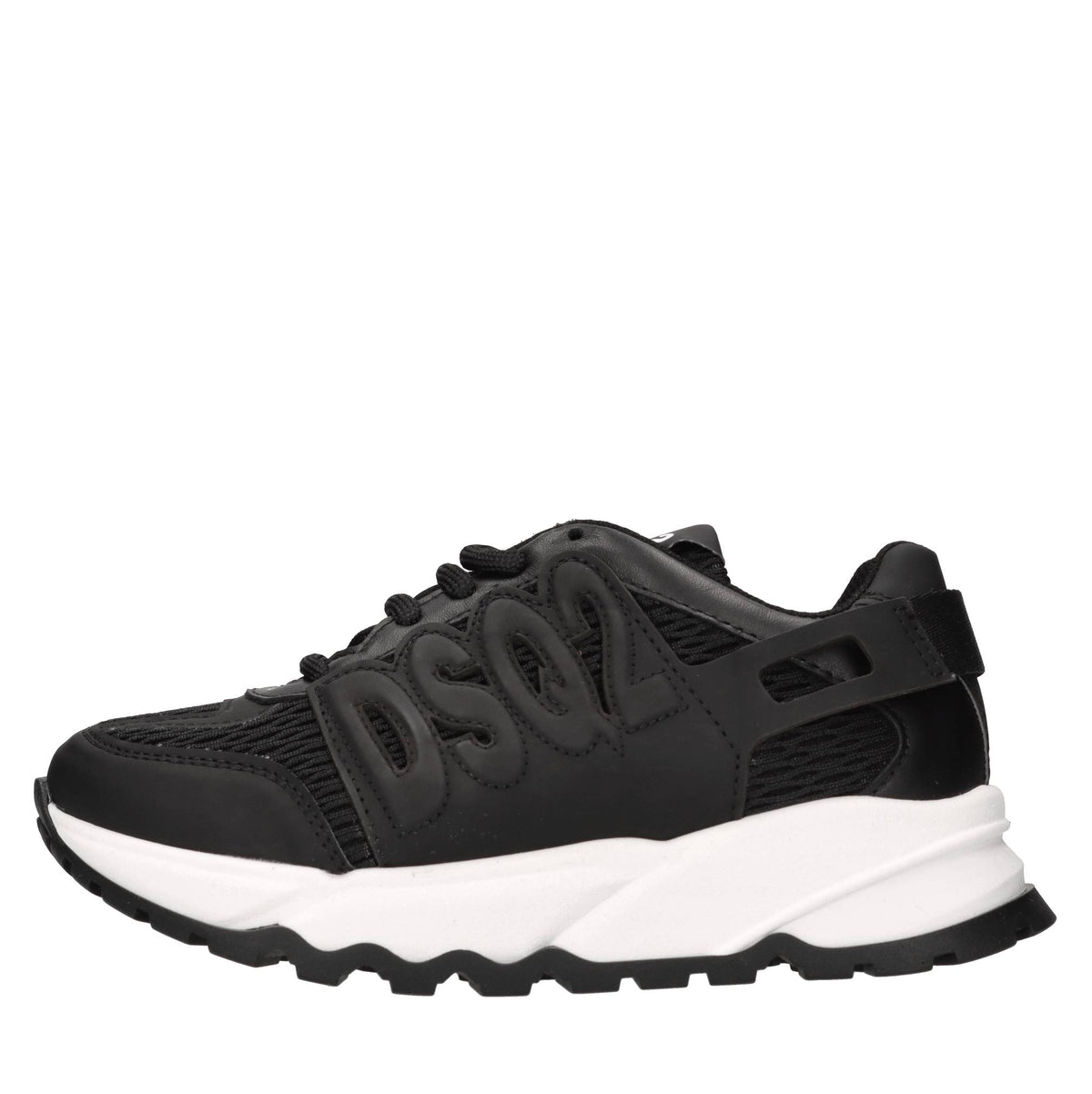 Sneakers in pelle e tessuto 