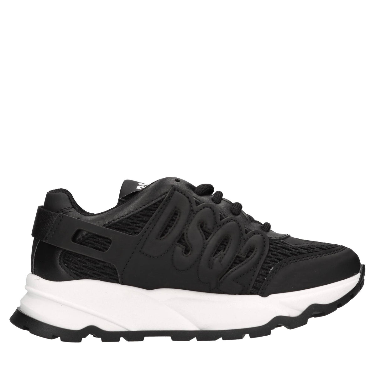 Sneakers in pelle e tessuto 