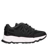 Sneakers in pelle e tessuto 