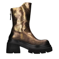 Tronchetti in pelle metallizzata bronzo 